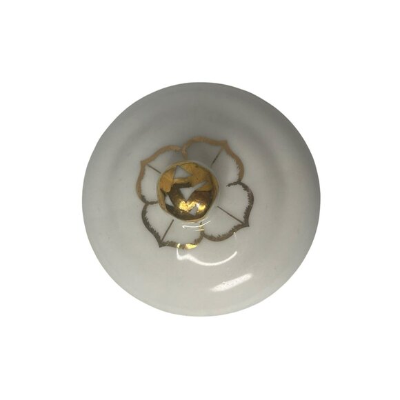 Vintage Floral Porcelain Stacking Teapot and Teacup Set with Gold Accents - Picture 4 of 11